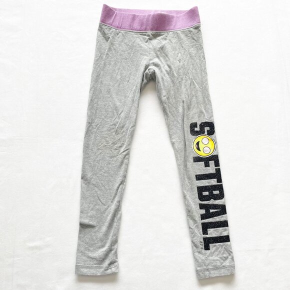 Justice Other - Justice Active Girls Size 7 Gray Softball Leggings With Purple Waistband
